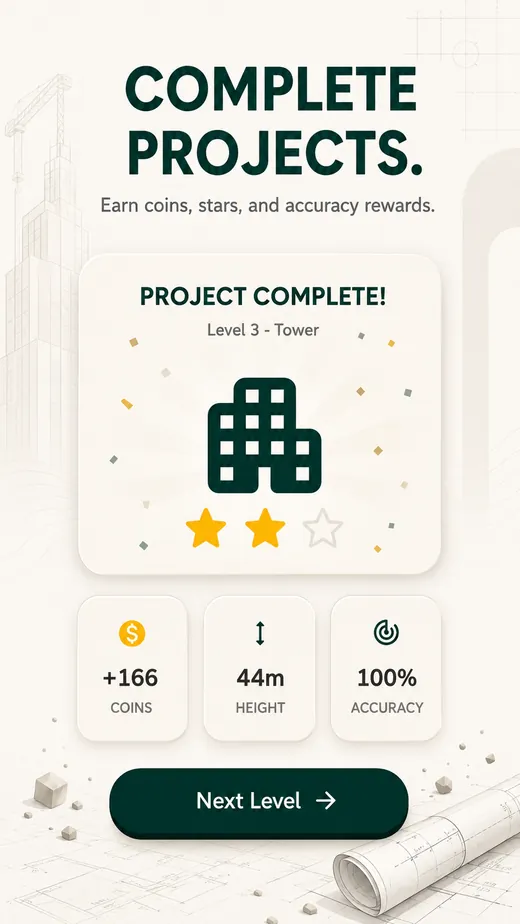 TowerCrafterX project complete rewards screenshot